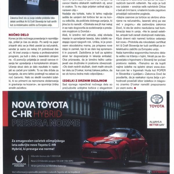 OBJAVA ČLANKA V REVIJI NAŠA ŽENA